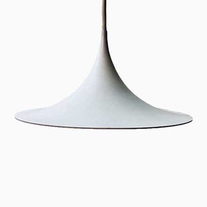 Small White Semi Ceiling Lamp by Claus Bonderup & Torsten Thorup for Fog & Mørup, 1960s-PYR-840843