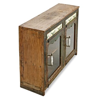 Small Wooden Sideboard with Ceramic Tiles-NQ-2040781