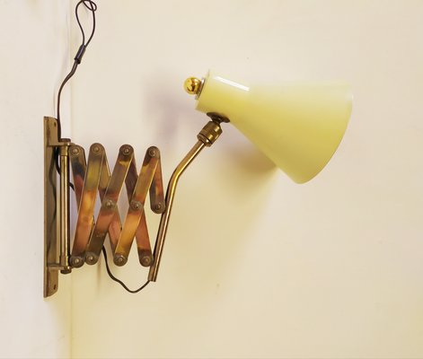 Small Yellow Scissor Lamp, Italy, 1950s-EI-1314032