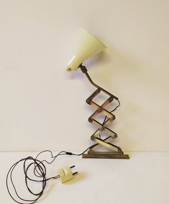 Small Yellow Scissor Lamp, Italy, 1950s-EI-1314032