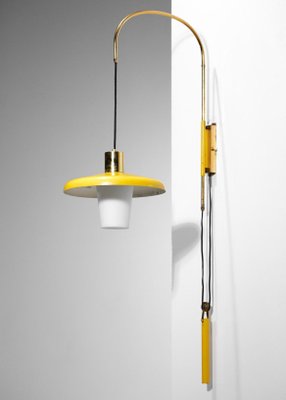 Small Yellow Swing Wall Lamp Attributed to Stilnovo, 1950s-YU-1173825