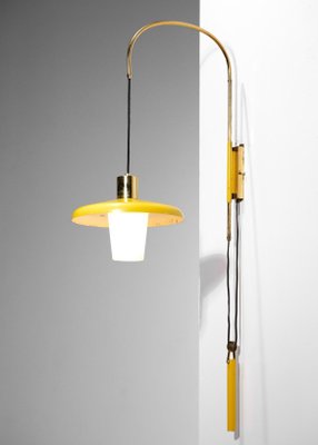 Small Yellow Swing Wall Lamp Attributed to Stilnovo, 1950s-YU-1173825