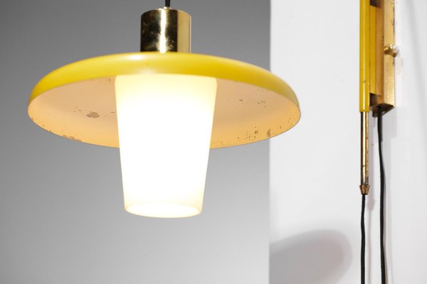 Small Yellow Swing Wall Lamp Attributed to Stilnovo, 1950s-YU-1173825