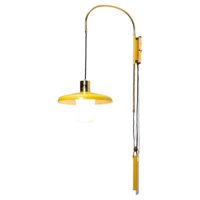 Small Yellow Swing Wall Lamp Attributed to Stilnovo, 1950s-YU-1173825