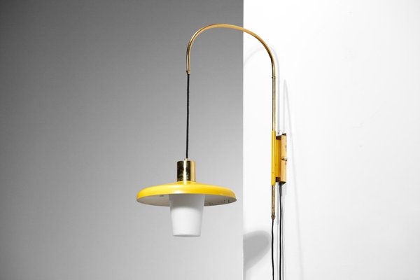 Small Yellow Swing Wall Lamp Attributed to Stilnovo, 1950s-YU-1173825