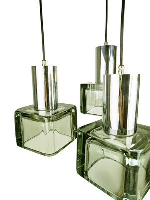 Smoked Glass & Chrome Plated Metal 3-Lights Pendant by F. Poli for Seguso,1960s-RD-2018241