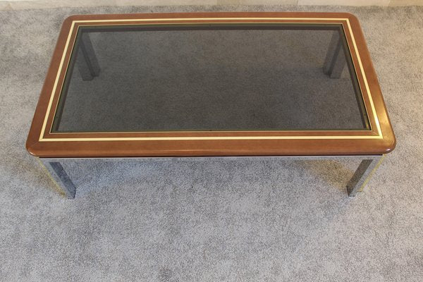 Smoked Glass Coffee Table, 1970s-OAQ-1169400