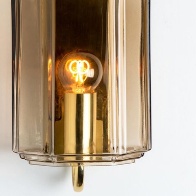 Smoked Glass Wall Light attributed to Glashütte Limburg, Germany, 1960s-VDW-1719590