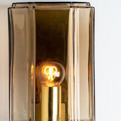 Smoked Glass Wall Light attributed to Glashütte Limburg, Germany, 1960s-VDW-1719590