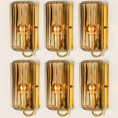 Smoked Glass Wall Light attributed to Glashütte Limburg, Germany, 1960s-VDW-1719590