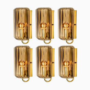 Smoked Glass Wall Light attributed to Glashütte Limburg, Germany, 1960s-VDW-1719590