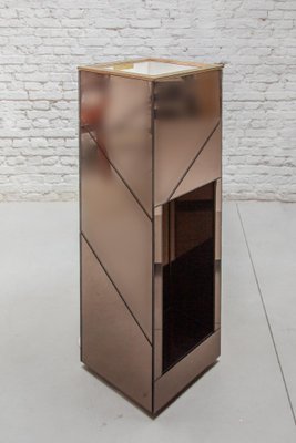 Smoked Mirrored Illuminated Planter attributed to Belgo Chrome, 1970s-KL-1725850