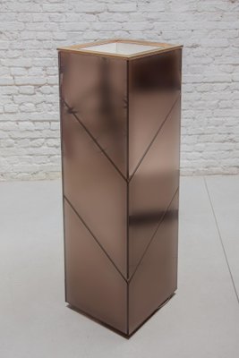 Smoked Mirrored Illuminated Planter attributed to Belgo Chrome, 1970s-KL-1725850