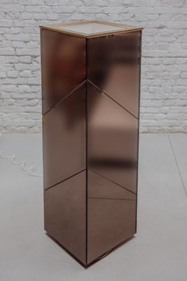 Smoked Mirrored Illuminated Planter attributed to Belgo Chrome, 1970s-KL-1725850