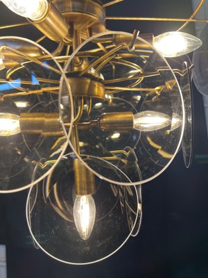 Smoked Murano Glass Disc Chandelier attributed to Vistosi, 1970s-OVO-1805009