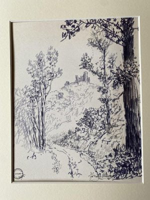 Socrate Foscato, Landscape, Ink, 20th Century-ZCI-803786