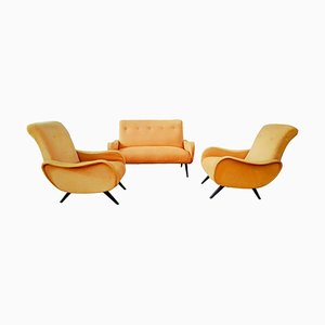 Sofa and Armchairs, 1960s, Set of 3-FIP-1304995