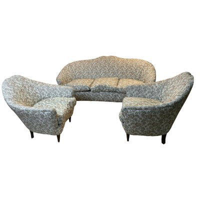 Sofa and Armchairs by Bruno Munari, Set of 3-HQI-1125326