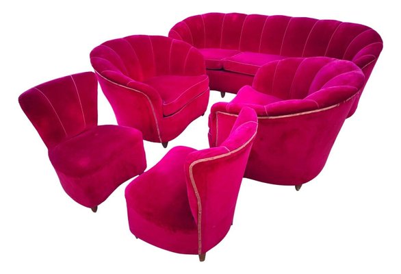 Sofa and Armchairs by Gio Ponti for Casa & Giardino, 1940s, Set of 5-FIP-1431166