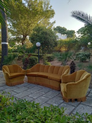 Sofa and Armchairs in the style of Gio Ponti from Isa Bergamo, 1960s, Set of 3-FIP-1774487