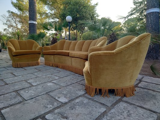 Sofa and Armchairs in the style of Gio Ponti from Isa Bergamo, 1960s, Set of 3-FIP-1774487