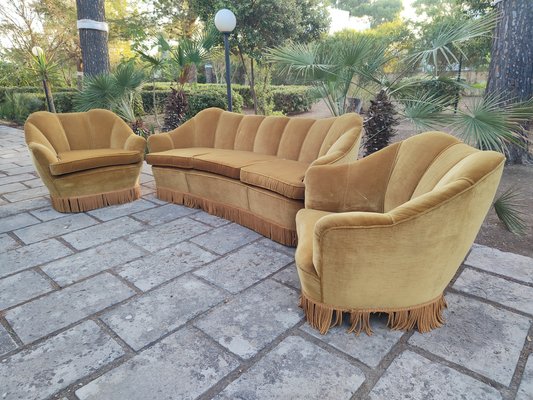 Sofa and Armchairs in the style of Gio Ponti from Isa Bergamo, 1960s, Set of 3-FIP-1774487