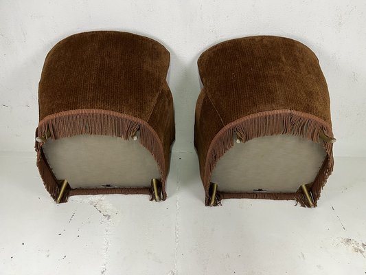 Sofa and Armchairs in Velvet and Brass from ISA Bergamo, 1950s, Set of 3-TPO-1780703