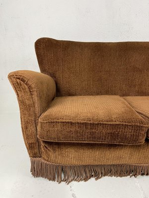 Sofa and Armchairs in Velvet and Brass from ISA Bergamo, 1950s, Set of 3-TPO-1780703