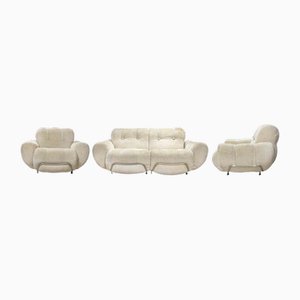 Sofa and Armchairs Set in the style of Adriano Piazzesi, 1970s, Set of 3-ZCI-2029234