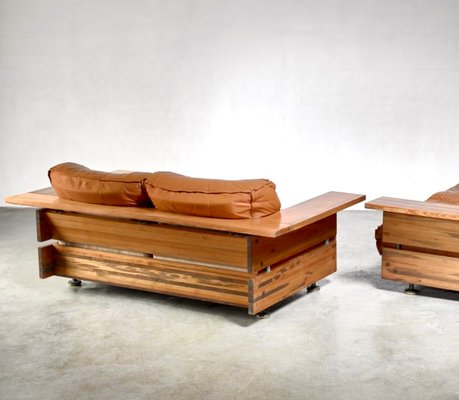 Sofa and Table Set from Hämeen Kalustaja, Finland, 1970s, Set of 2-HDF-1818585