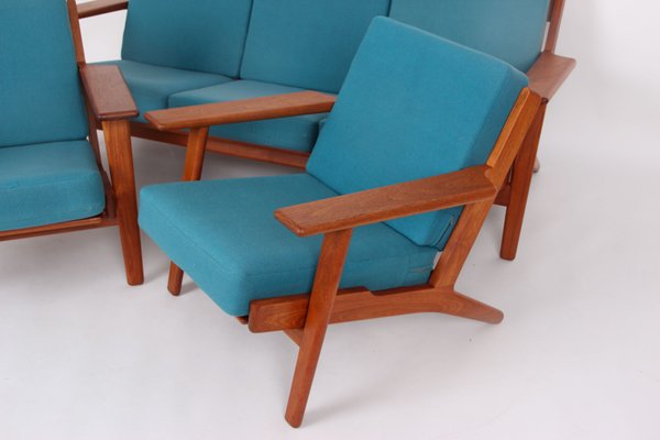 Sofa and Teak Armchairs by Hans J. Wegner for Getama, 1960s, Set of 3-DQ-1952124