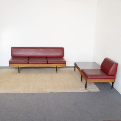 Sofa Bed and Therapy Yoga Model with Coffee Table and Lounge Chair, 1960s, Set of 2-JQO-1259295