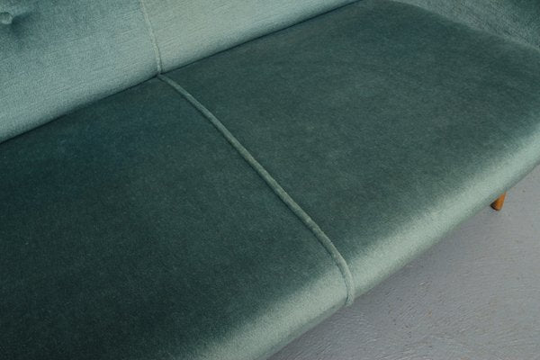 Sofa in Blue Velour, 1950s-PF-1369459