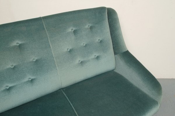 Sofa in Blue Velour, 1950s-PF-1369459