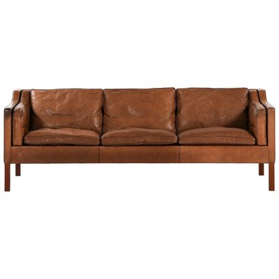 Sofa in Teak and Original Leather Model 2213 attributed to Børge Mogensen, 1963-SC-2020803