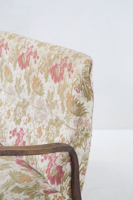 Sofa in Wood and Floral Fabric attributed to Paolo Buffa, 1950s-RCE-1449764