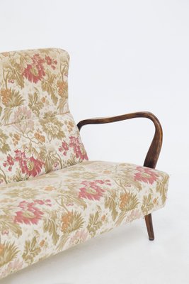 Sofa in Wood and Floral Fabric attributed to Paolo Buffa, 1950s-RCE-1449764