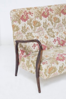 Sofa in Wood and Floral Fabric attributed to Paolo Buffa, 1950s-RCE-1449764