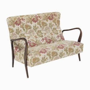 Sofa in Wood and Floral Fabric attributed to Paolo Buffa, 1950s-RCE-1449764