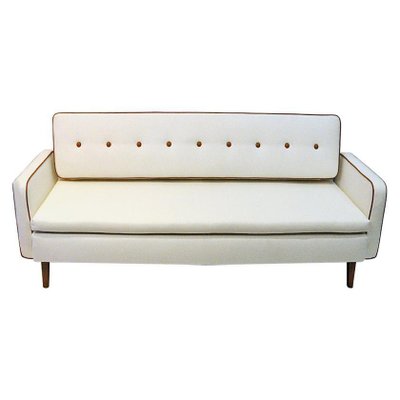 Sofa or Daybed in White Wool from Ire Möbler, Sweden, 1950s-HEU-938851