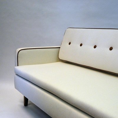 Sofa or Daybed in White Wool from Ire Möbler, Sweden, 1950s-HEU-938851