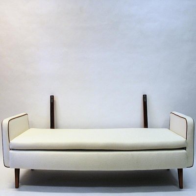 Sofa or Daybed in White Wool from Ire Möbler, Sweden, 1950s-HEU-938851