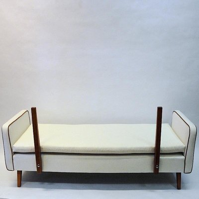 Sofa or Daybed in White Wool from Ire Möbler, Sweden, 1950s-HEU-938851