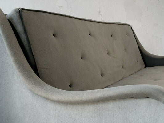 Sofa with Grey Felt, France, 1950s-NLF-960879