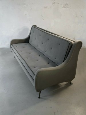 Sofa with Grey Felt, France, 1950s-NLF-960879