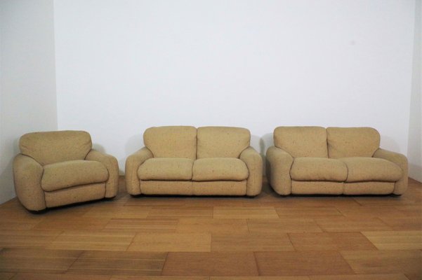 Sofas and Armchair in Wool from Busnelli, 1970s, Set of 3-KNM-1047182