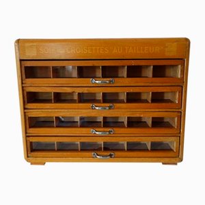 Soie Sur Croisette Haberdashery Display Unit with 4 Vintage Drawers, France, 1930s-XTZ-2020679