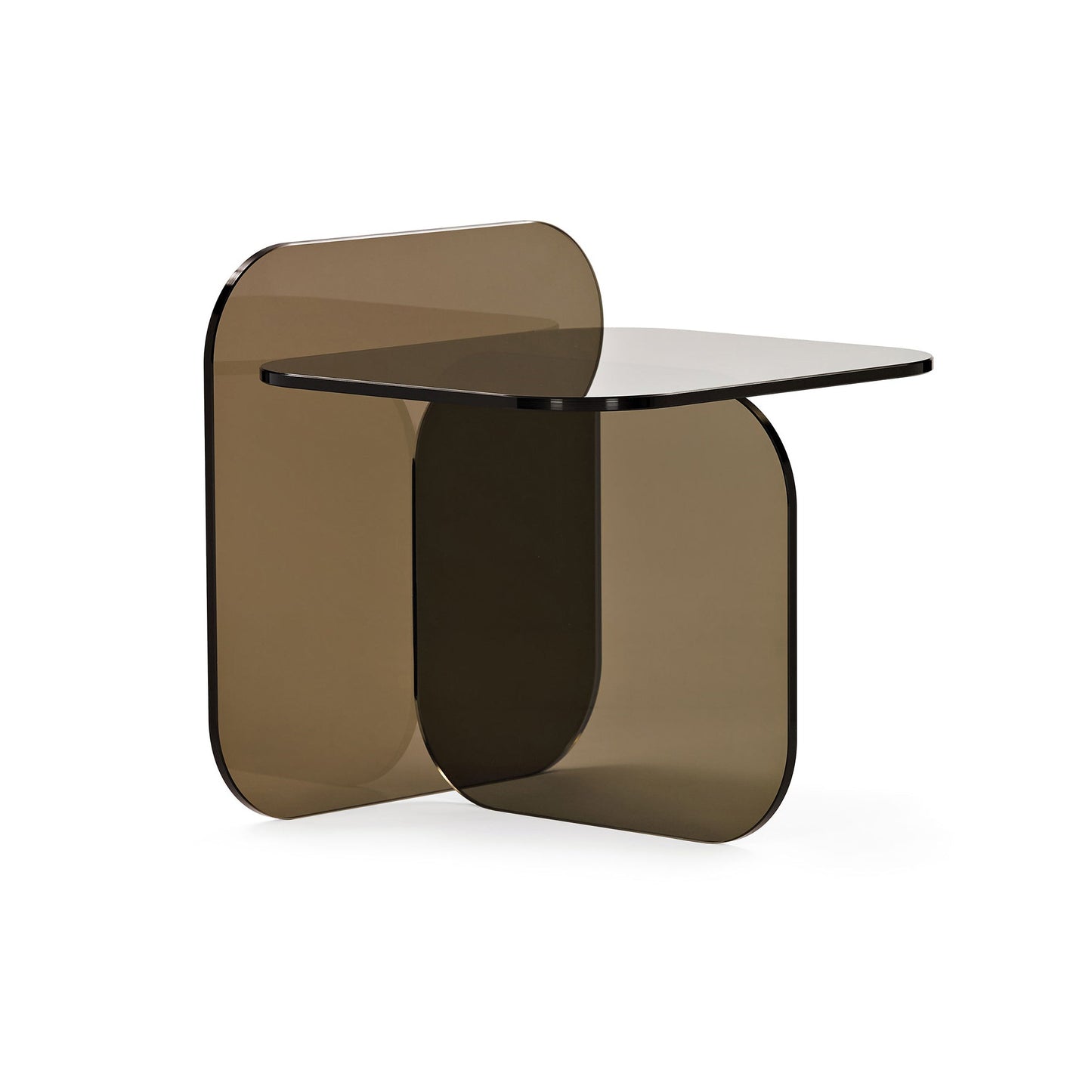 SOL - Rectangular glass side table #Bronze