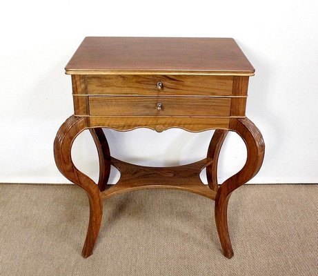 Solid Blonde Walnut Worktable, Late 19th Century-RVK-1020471