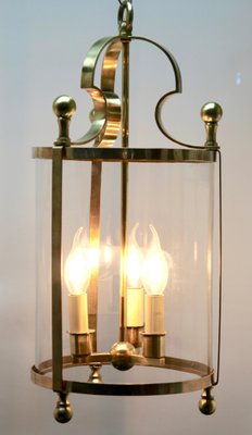 Solid Brass and Glass Lantern or Pendant Lamp by Gaetano Sciolari-MJY-1148859